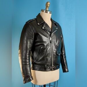 1970s VTG Sears Excelled Steerhide Motorcycle Jacket - Near Mint - 48 Tall USA